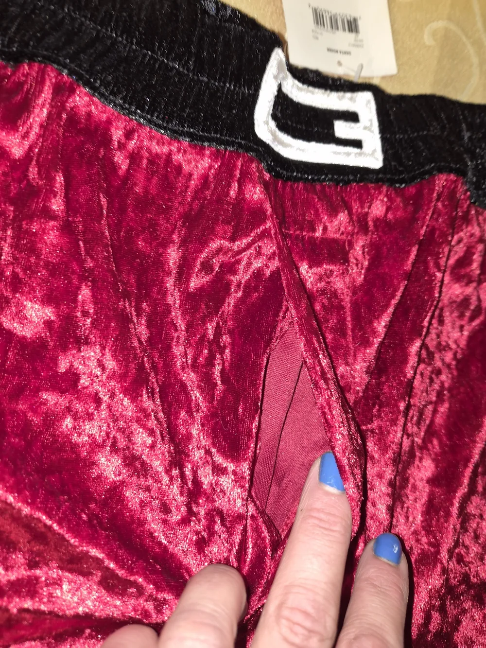 Velvet Lace-Trim Sleep Shorts in Burgundy
